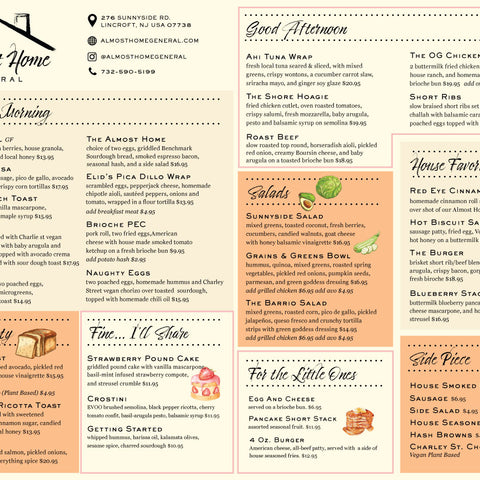 Menus – Almost Home General